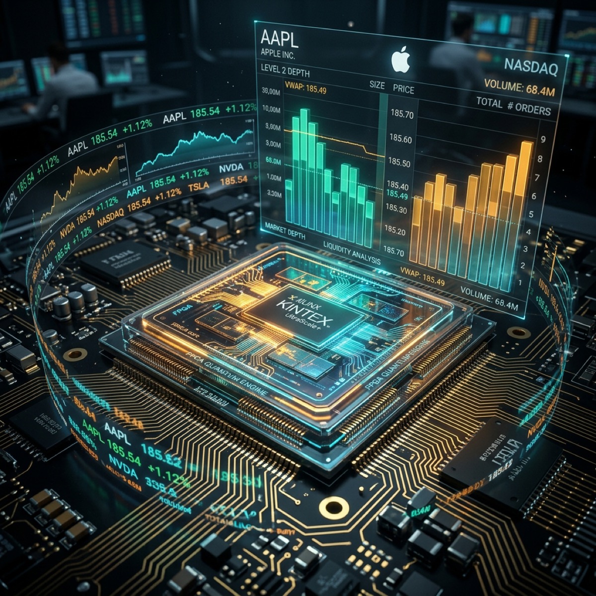 FPGA Chip and Level 2 Order Book Hologram