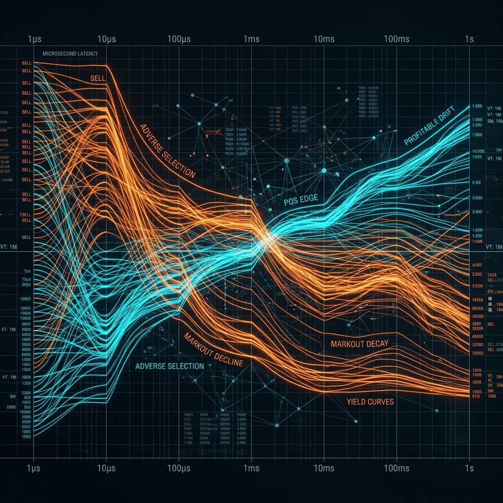 Panoramic technical representation of Trade Markouts and Adverse Selection curves